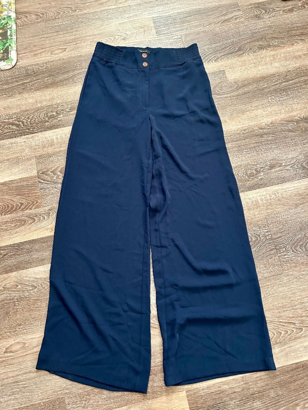 Karen Millen NWT Essential Tailored Wide Leg Woven Trousers Navy Sz 6
